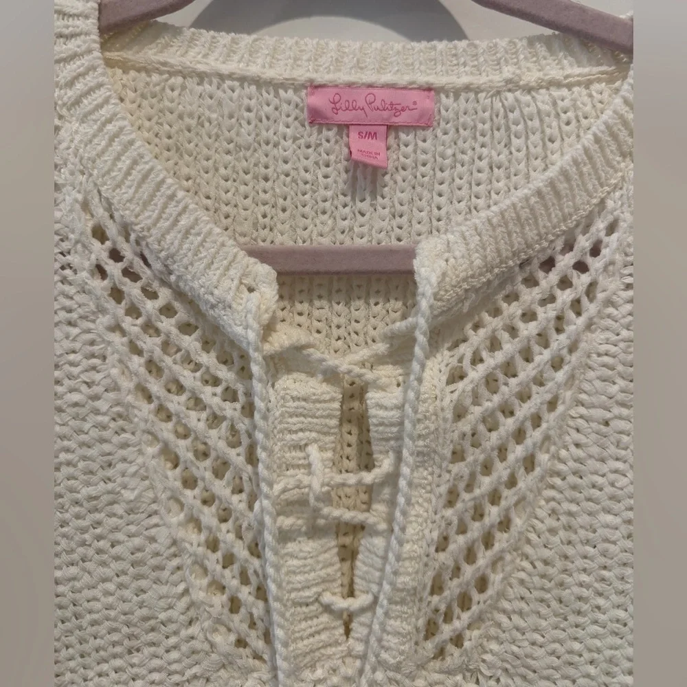Lilly Pulitzer Val Sweater Poncho White S Elegant White Women's Sweater